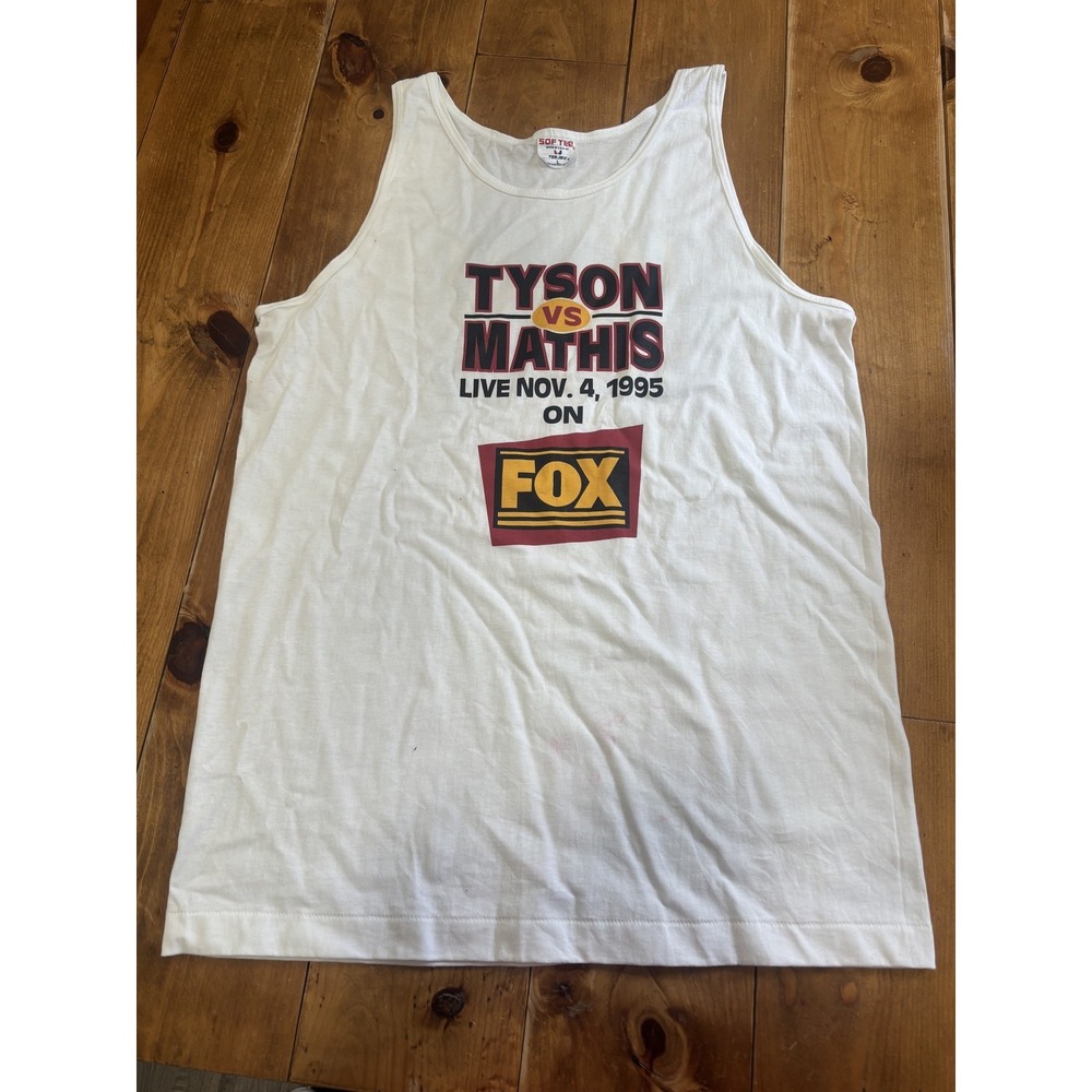 Vintage 1995 Mike Tyson vs Buster Mathis Jr. Boxing Fight Tank Top SOF TEE L
